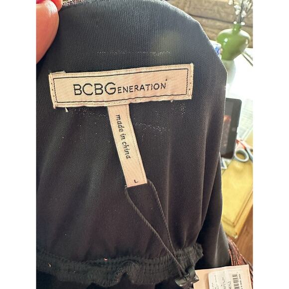 BCBGeneration Women’s Multicolor Metallic Dress Sleeveless Tiered Large NEW $138 - Picture 6 of 10